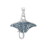 Manta Ray Aboriginal Sterling Silver Pendant TPD4878 - DiveSilver Jewelry